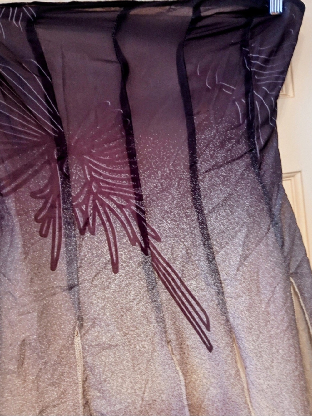 Strapless Ombre Purple Sheer Evening Dress